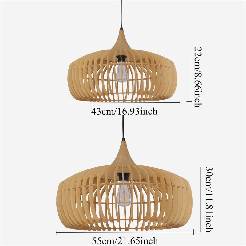 Lumora |  Wooden Kitchen Pendant Light for Adjustable Natural Illumination 5