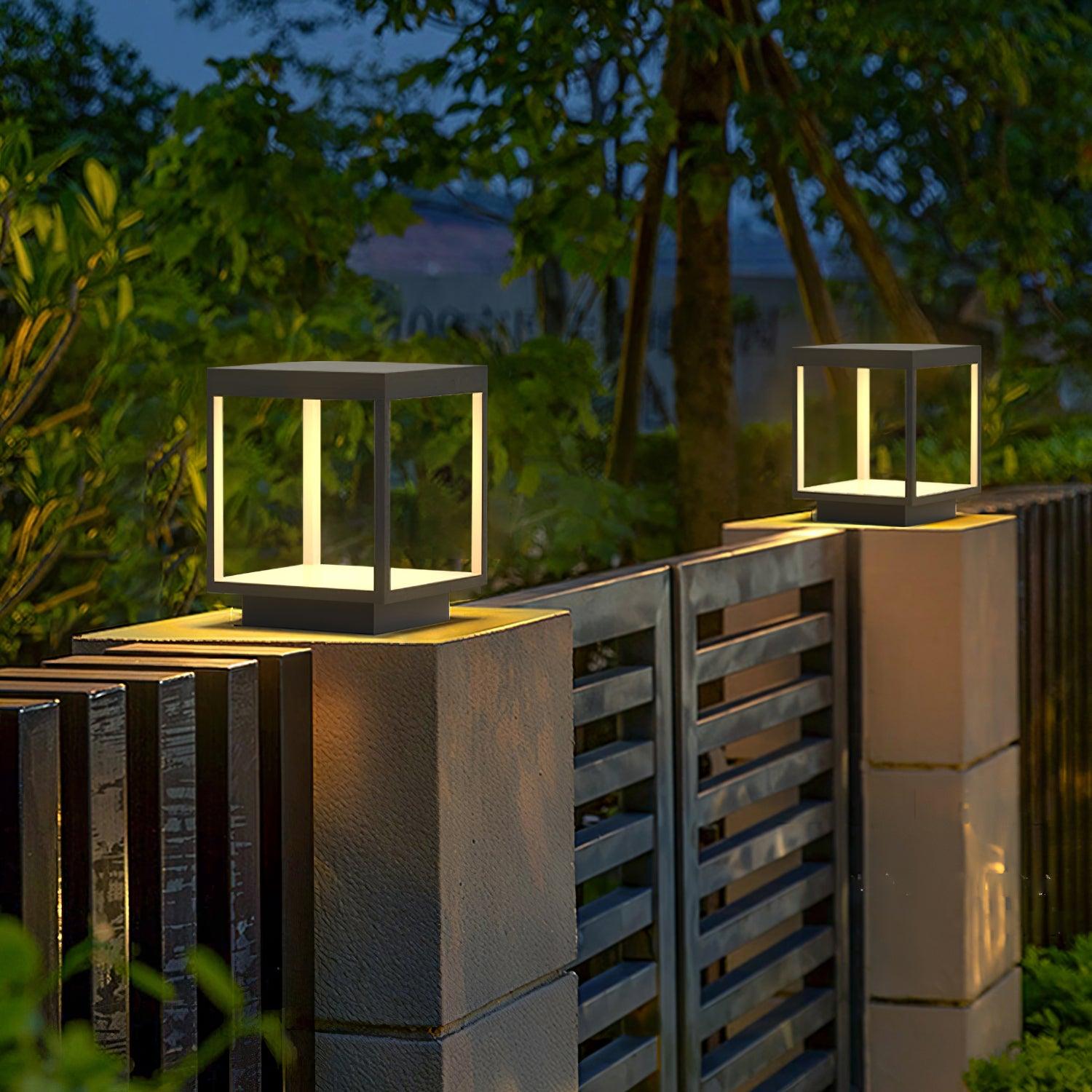 LumosFrame | Stylish Modern Outdoor Square Post Garden Light 2