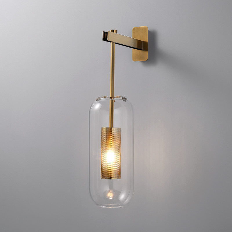Luna Wall Sconce with Clear Glass Shade and Metal Frame for Modern Interiors 1