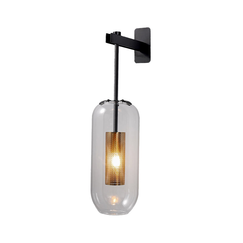 Luna Wall Sconce with Clear Glass Shade and Metal Frame for Modern Interiors 3