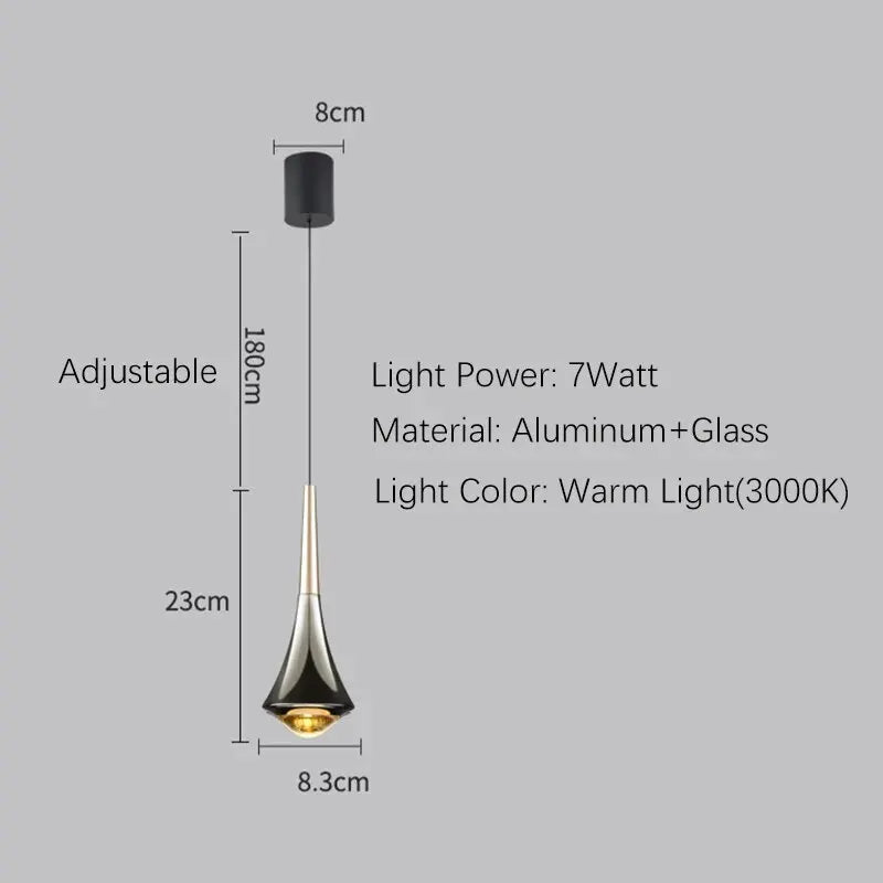 Lunara | Elegant Silver-Plated Glass Kitchen Pendant Light Fixture 6