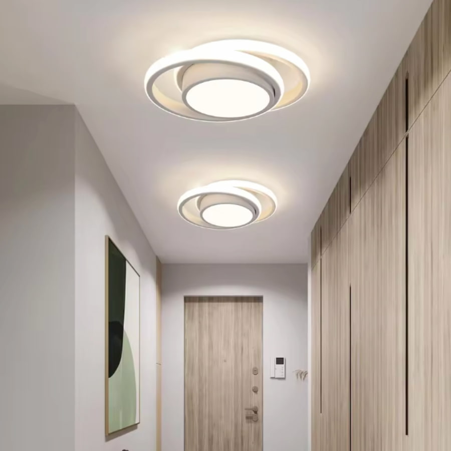 Lunaris Elegant Modern Double Ring LED Ceiling Light Fixture 6