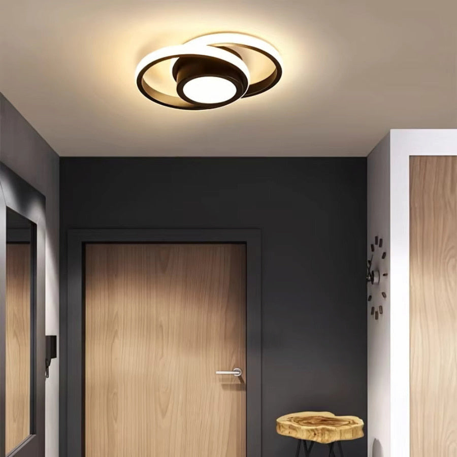 Lunaris Elegant Modern Double Ring LED Ceiling Light Fixture 7