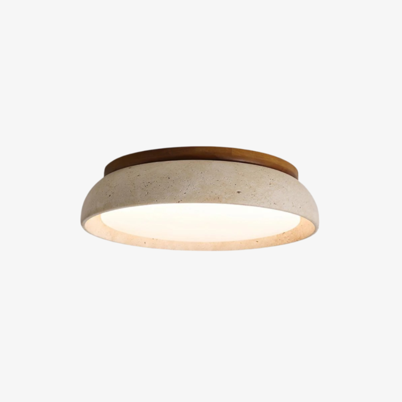 Lunaris | Sculptural Travertine Ceiling Light for Serene Ambience 0