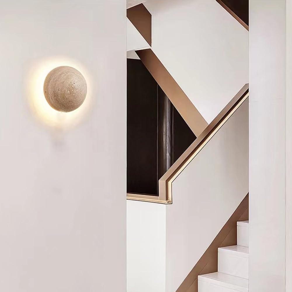 Lunaris | Elegant Minimalist Travertine Wall Sconce Lighting Fixture 1