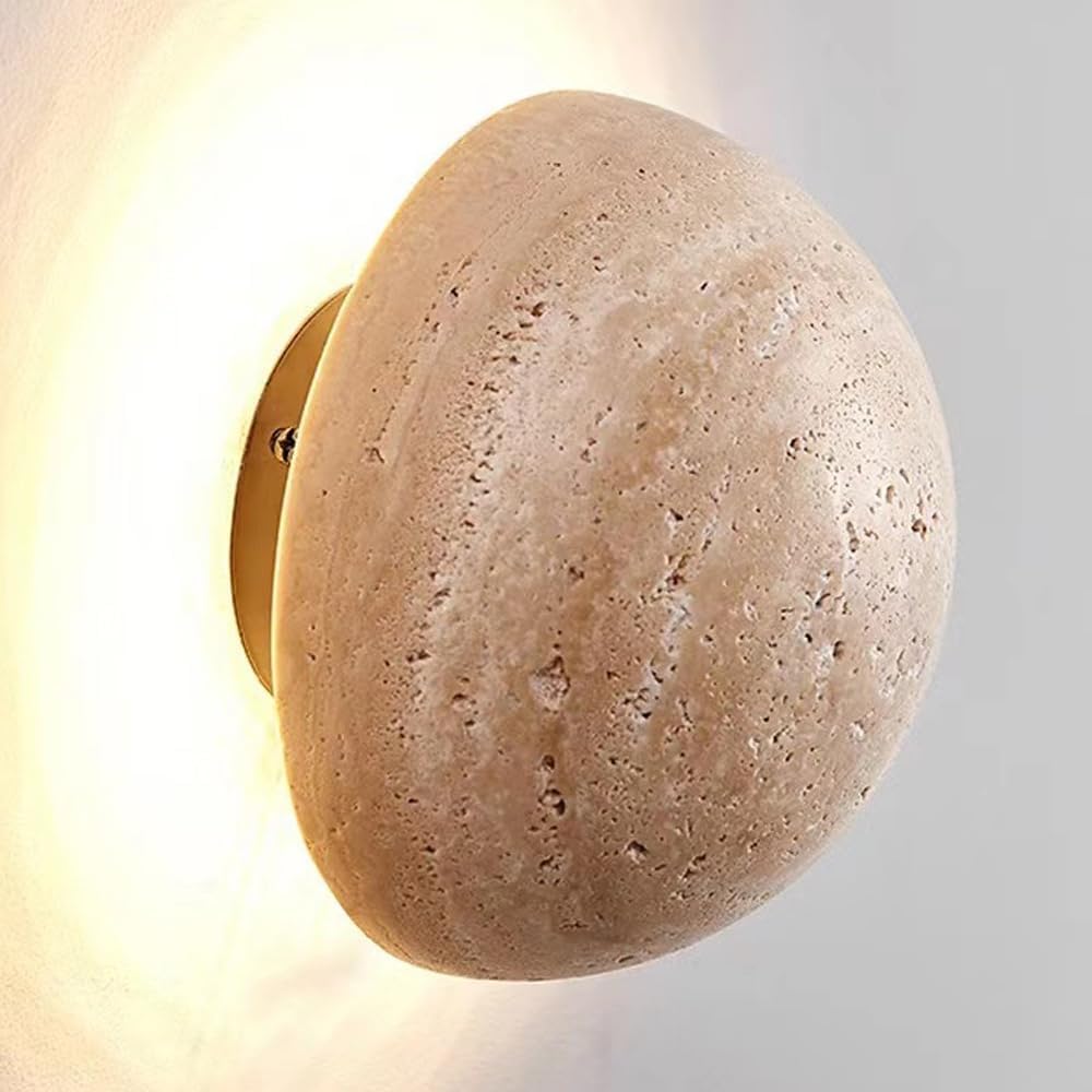 Lunaris | Elegant Minimalist Travertine Wall Sconce Lighting Fixture 4