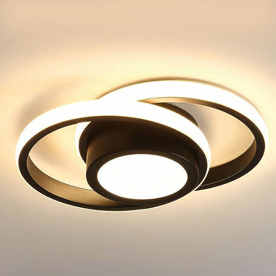 Lunaris | Elegant Modern Double Ring LED Ceiling Light Fixture 01