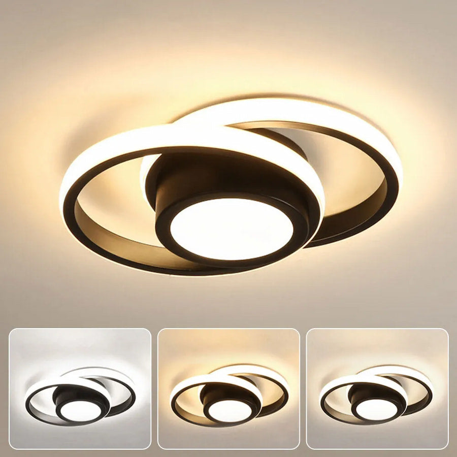 Lunaris Elegant Modern Double Ring LED Ceiling Light Fixture 3
