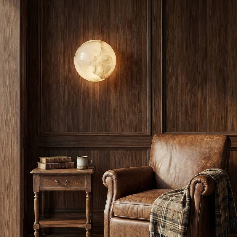 Lunexa | Alabaster Wall Lamp for Soft Minimalist Ambient Glow