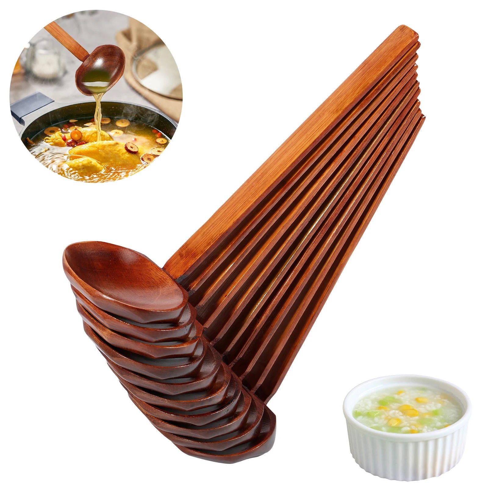 Luxspoon | Elegant Wooden Soup Spoon Set for Comfortable Dining Experience 0