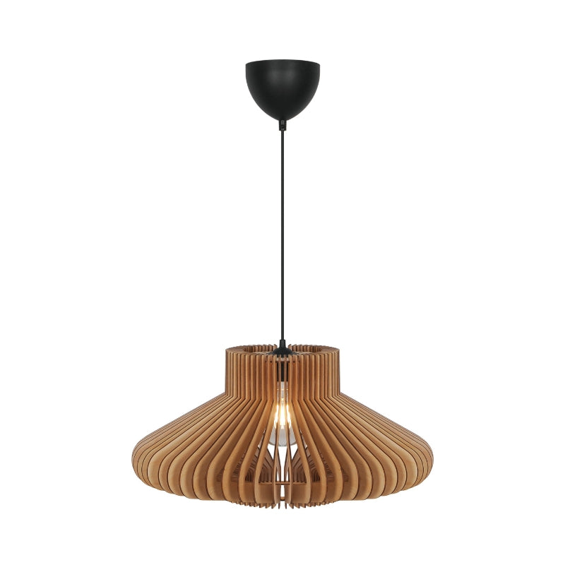 Manago Pendant Light with Wooden Slat Shade for Kitchen Island Illumination 7