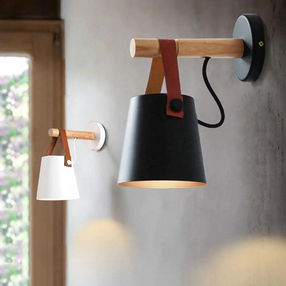 Marit Wall Light Sconce in Black or White Finish, Nordic Wooden Design for Soft Ambient Light 1
