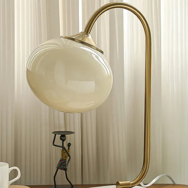 Marshmallow Table Lamp with Metal Base and Glass Shade for Bedside or Living Room 9