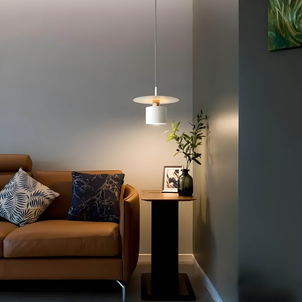 NOURA Modern Pendant Light in Black or White - Styyler
