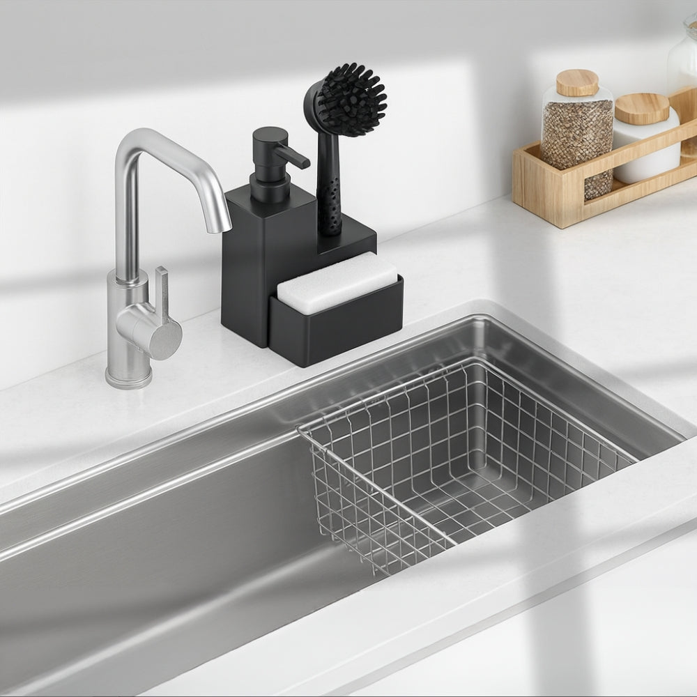Modern Sink Essentials | Black Soap Dispenser with Eco-Friendly Design | Stylish Addition for Kitchen and Bathroom 5