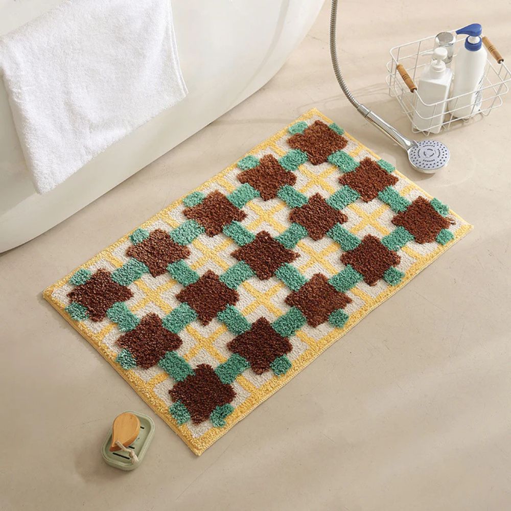 Moroccan Charm | Non-Slip Bath Mat with Soft Fabric for Safe Comfort 0