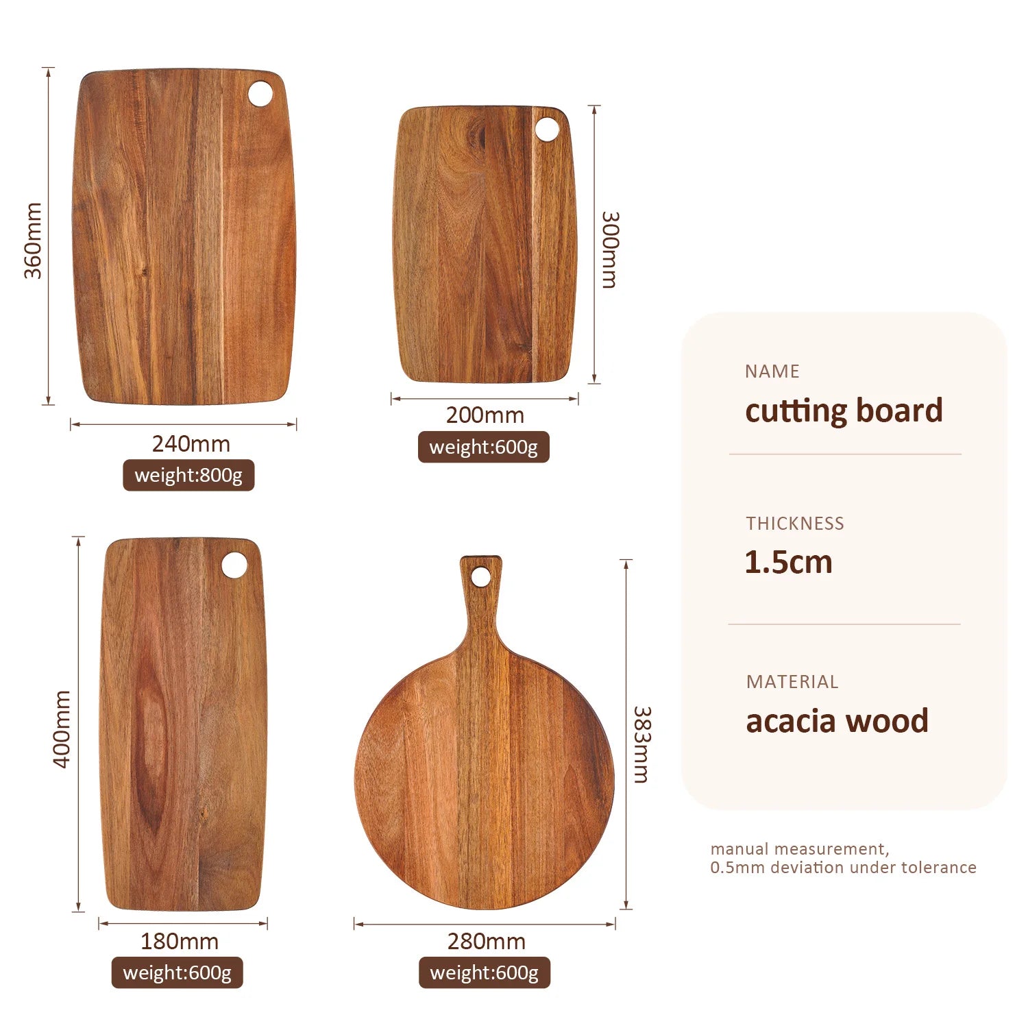 Natural Acacia Wood Cutting Board | Durable Chopping Board for Culinary Delights 5