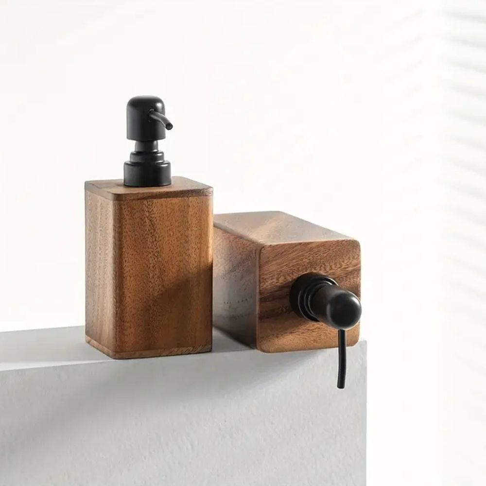 Natural Aura | Hand Soap Dispenser with Smooth Walnut Finish | Elegant Design for Kitchen and Home Decor 5