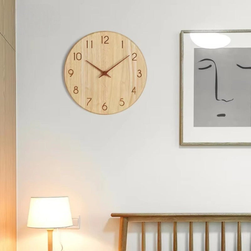 Nexora Elara Wooden Wall Clock for Silent Rustic Timekeeping