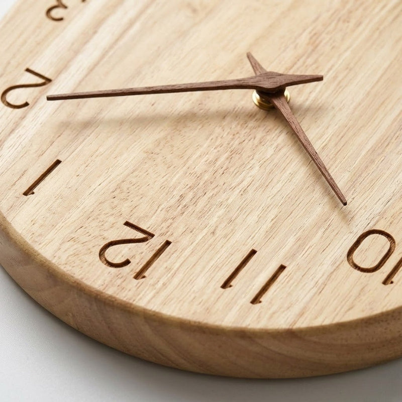 Nexora Elara Wooden Wall Clock for Silent Rustic Timekeeping