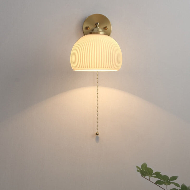 Nexoria | Nordic Brass Wall Sconce with Frosted Glass for Modern Ambient Lighting