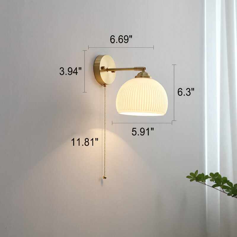 Nexoria | Nordic Brass Wall Sconce with Frosted Glass for Modern Ambient Lighting