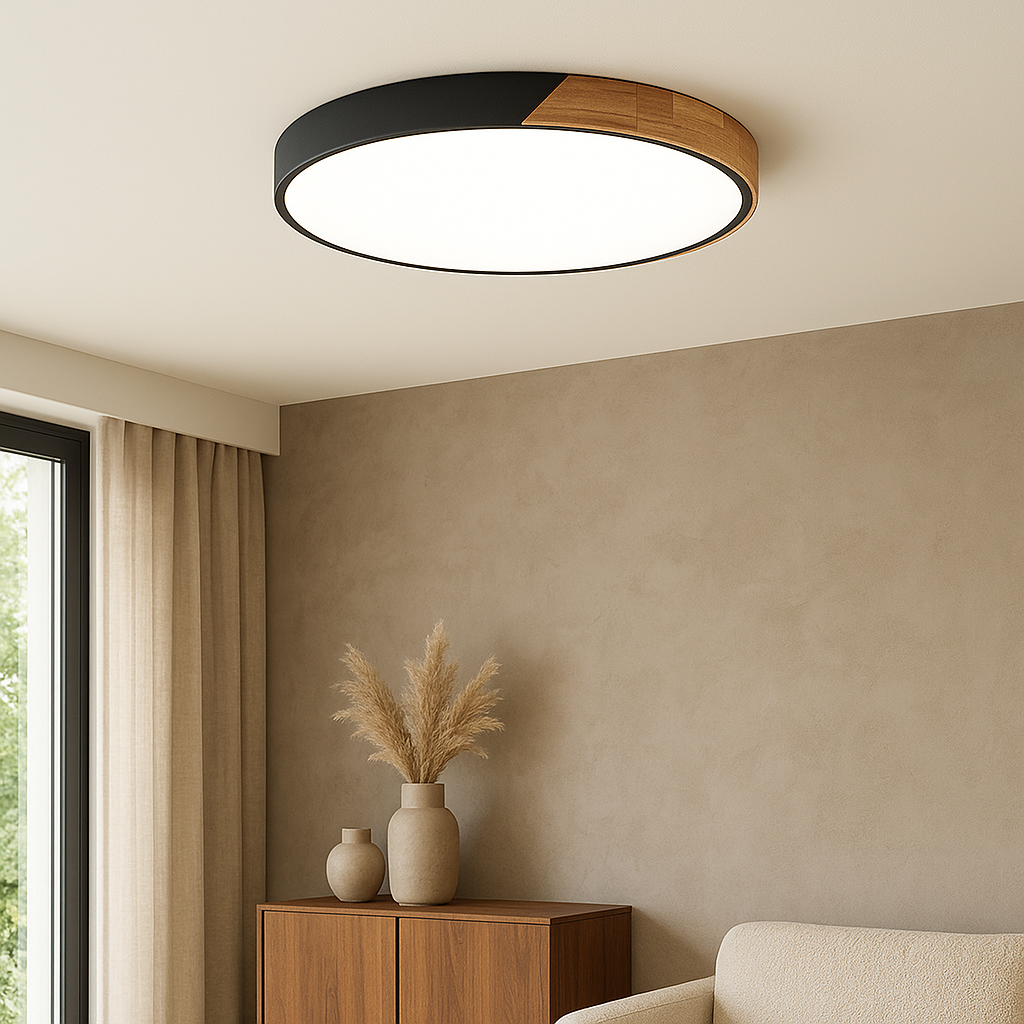 NordicAura | Elegant Minimalist Wooden Flush Mount Ceiling Light Fixture 1