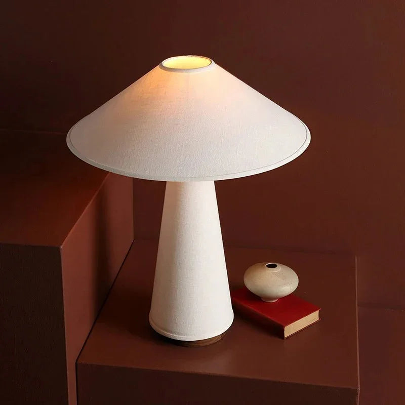 NordicGlow | Elegant Minimalist Ivory Bedside Table Lamp for Cozy Ambiance 0