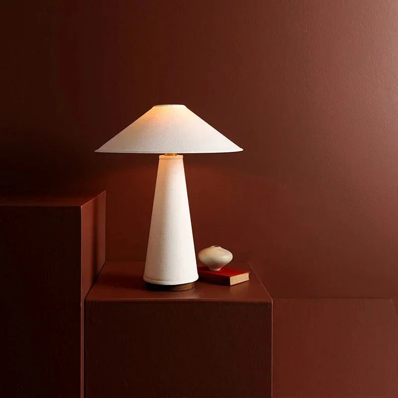 NordicGlow | Elegant Minimalist Ivory Bedside Table Lamp for Cozy Ambiance 1