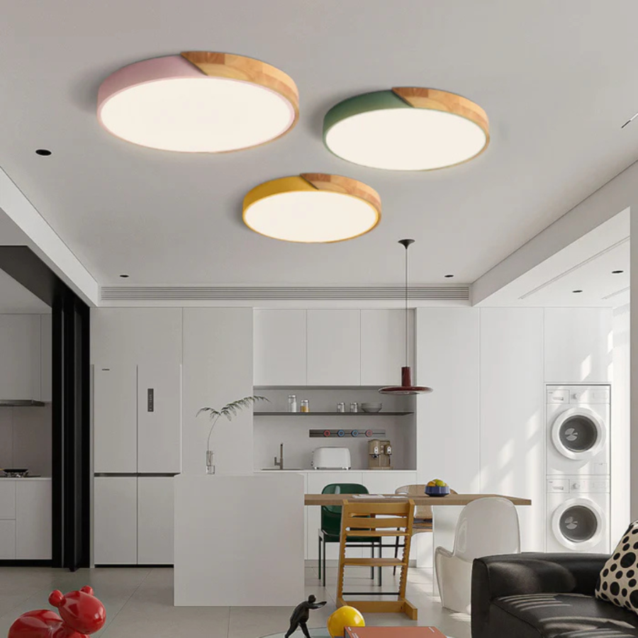 NordicGlow | Elegant Natural Wood LED Ceiling Light Fixture 1