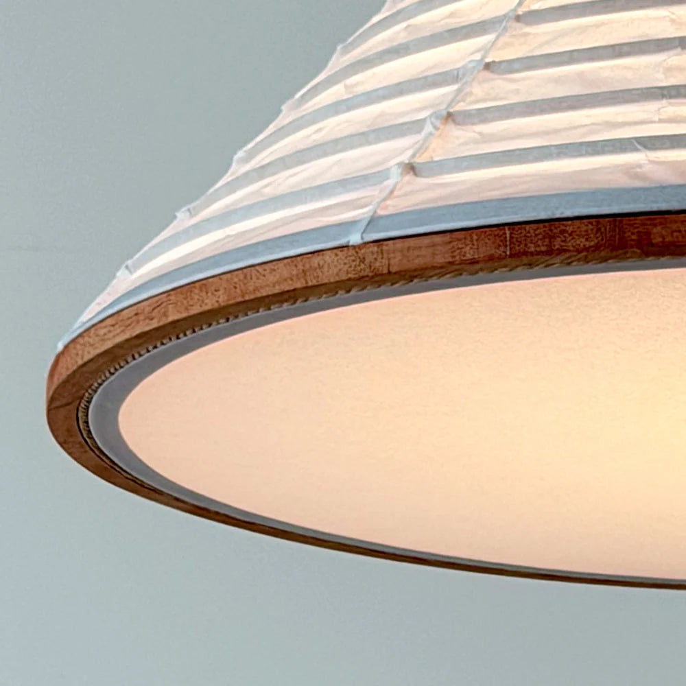 Nordic Geometric Pendant Lamp with Oak Frame and Washi Paper Shade for Kitchen Pendant Lighting – Multiple Sizes Available 5