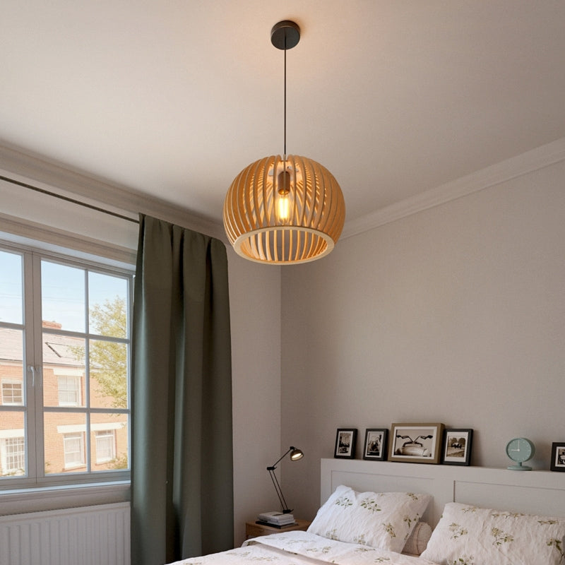 Nordis | Wooden Pumpkin Pendant Light for Adjustable Eco Lighting 1