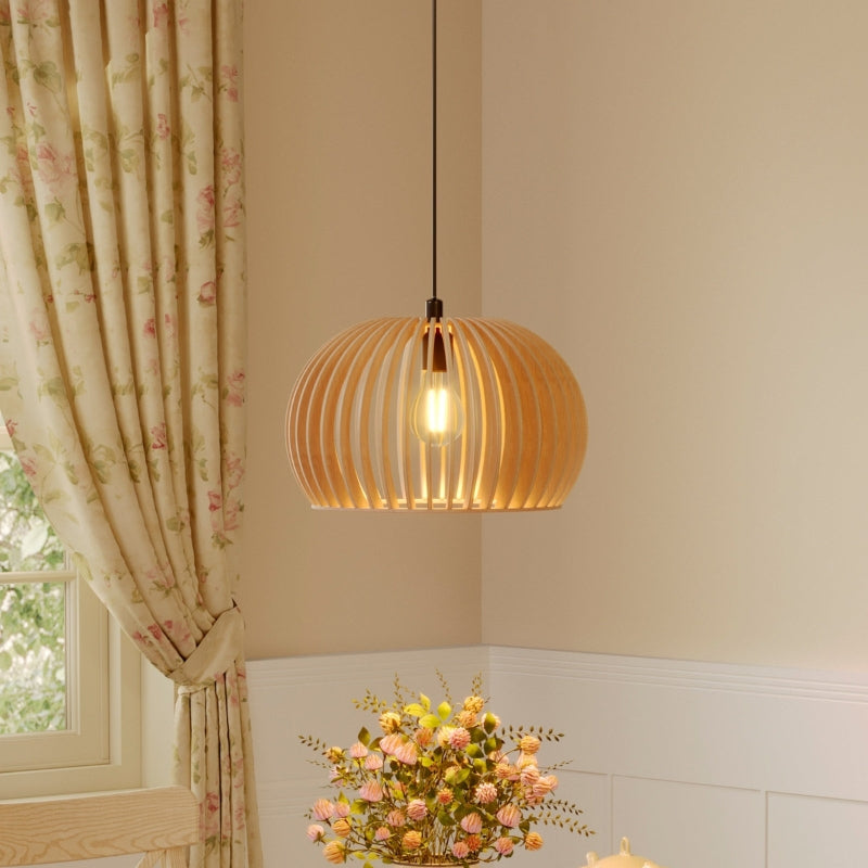 Nordis | Wooden Pumpkin Pendant Light for Adjustable Eco Lighting 2