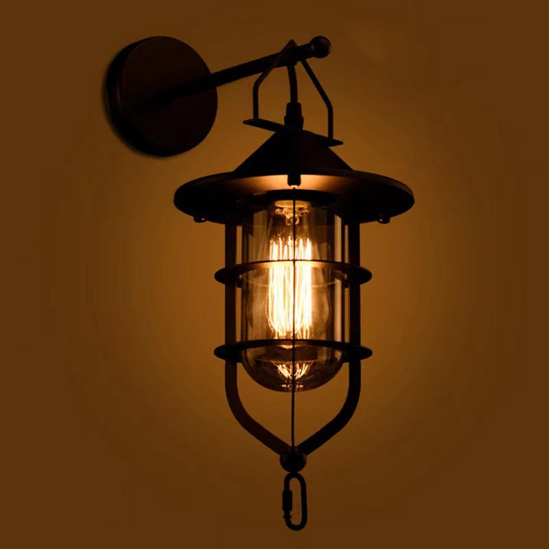 FYRA | Outdoor Glass Iron Art Wall Lamp | Retro Industrial Style