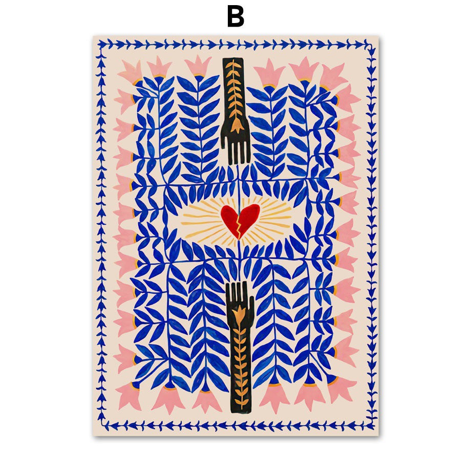 Tropica Folk Art Prints | Modern Botanical Wall Art on Canvas - Styyler