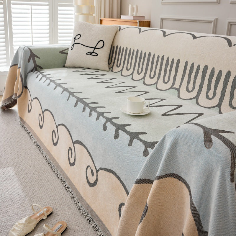 Doodle Cloud Sofa Cover | Colourful Pet Friendly Couch Protector Throw - Styyler