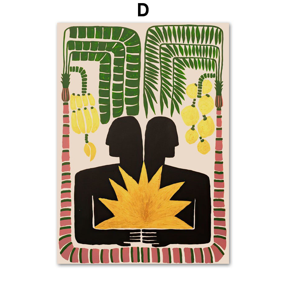Tropica Folk Art Prints | Modern Botanical Wall Art on Canvas - Styyler