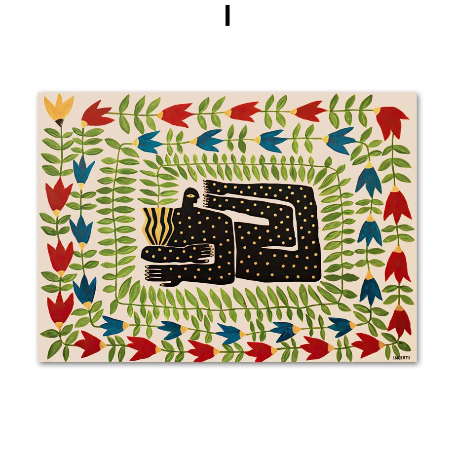 Tropica Folk Art Prints | Modern Botanical Wall Art on Canvas - Styyler