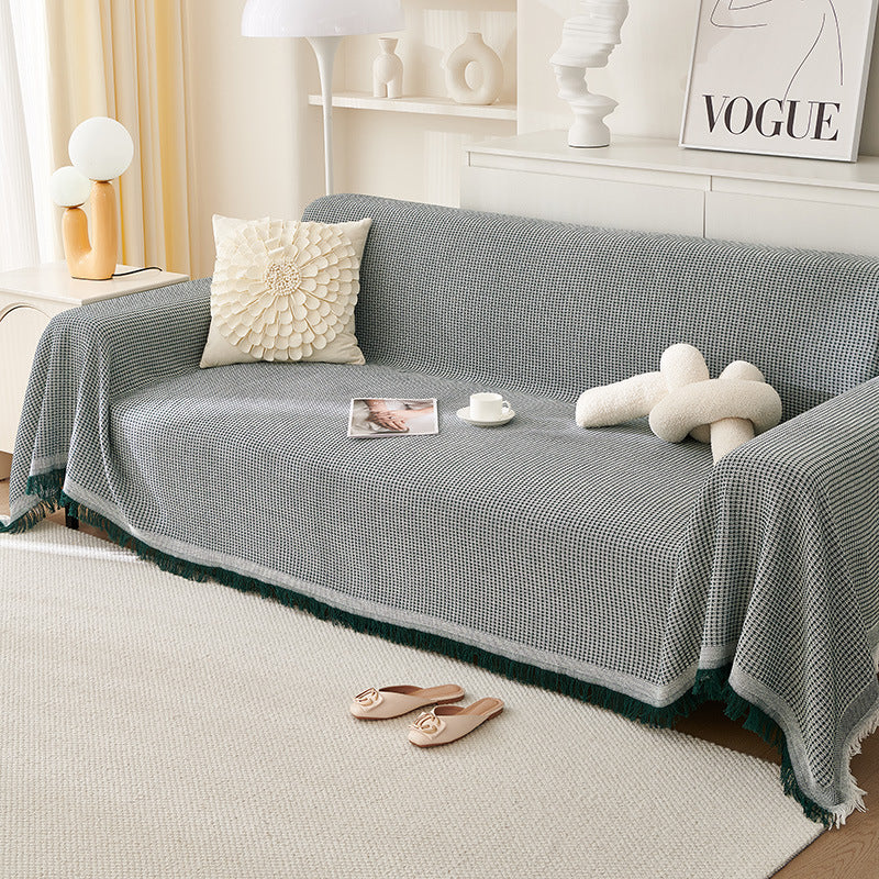 Kalmea Japandi Sofa Cover | Machine Washable Couch Protector with Tassel Edge - Styyler