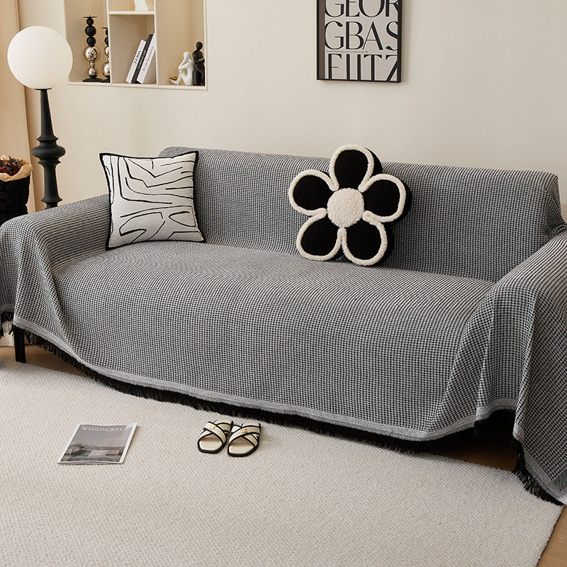 Kalmea Japandi Sofa Cover | Machine Washable Couch Protector with Tassel Edge - Styyler