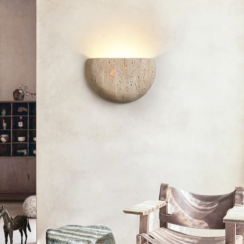 IshiGlow Natural Stone Wall Sconce | Japandi Wabi-Sabi Minimalist Wall Lighting - Styyler