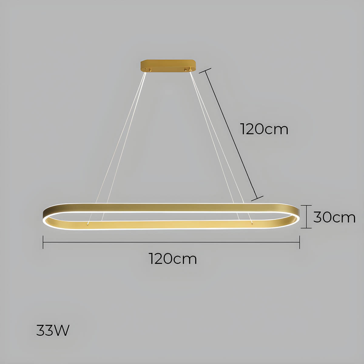 OLIVIA Pendant Light | Modern Minimalist Oval Design with Tricolor Dimmable LED