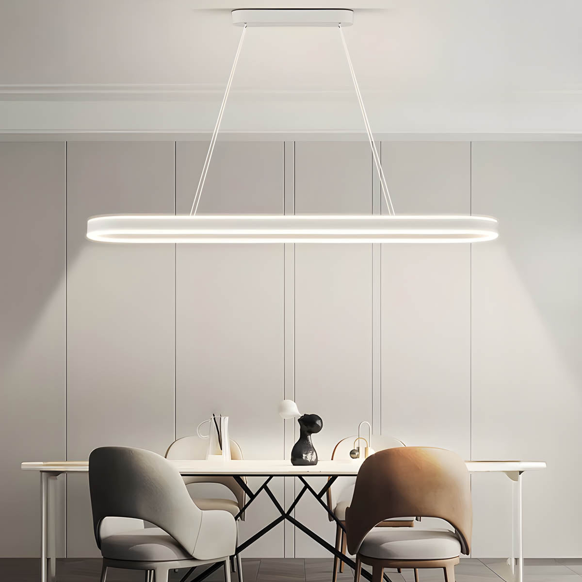 OLIVIA Pendant Light | Modern Minimalist Oval Design with Tricolor Dimmable LED