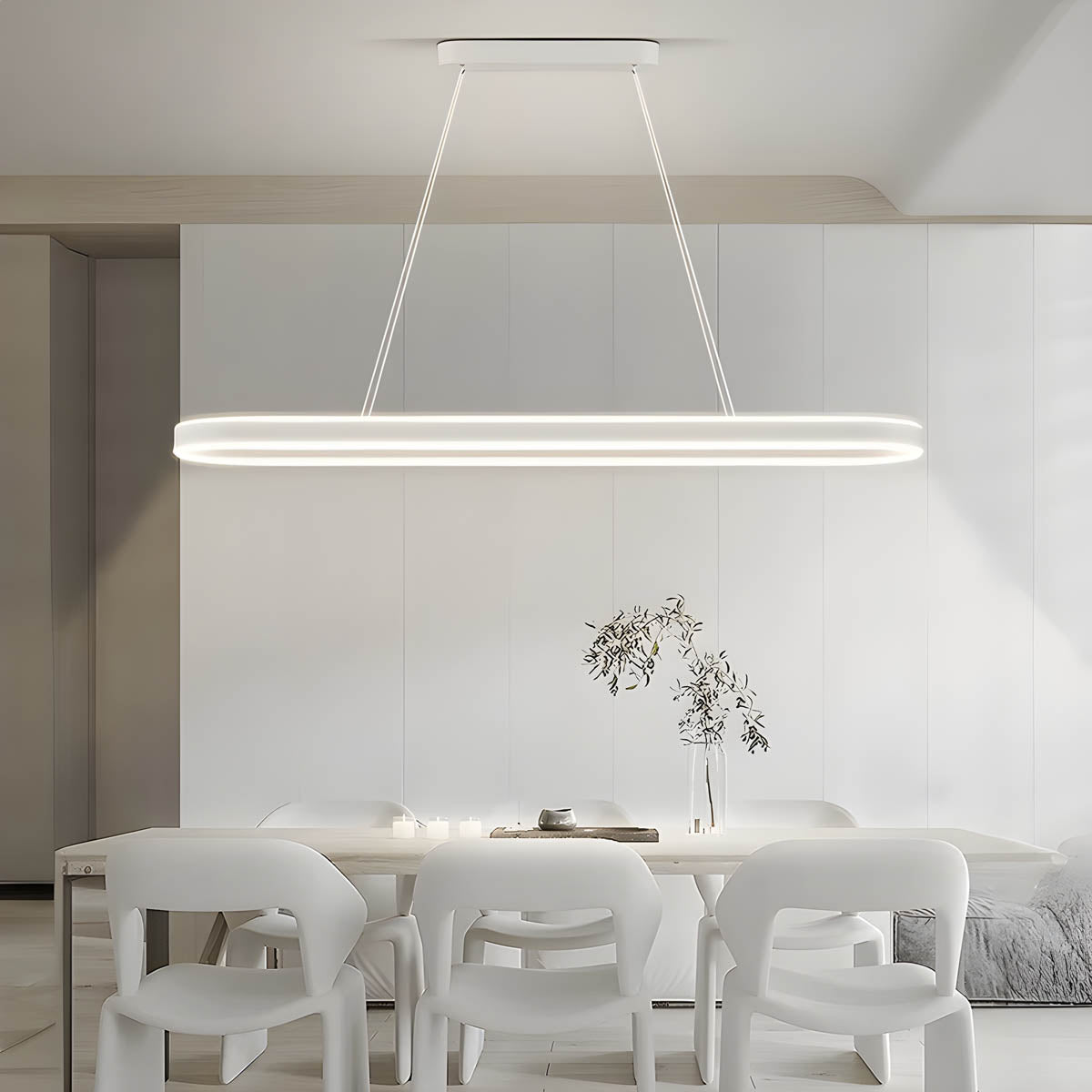 OLIVIA Pendant Light | Modern Minimalist Oval Design with Tricolor Dimmable LED
