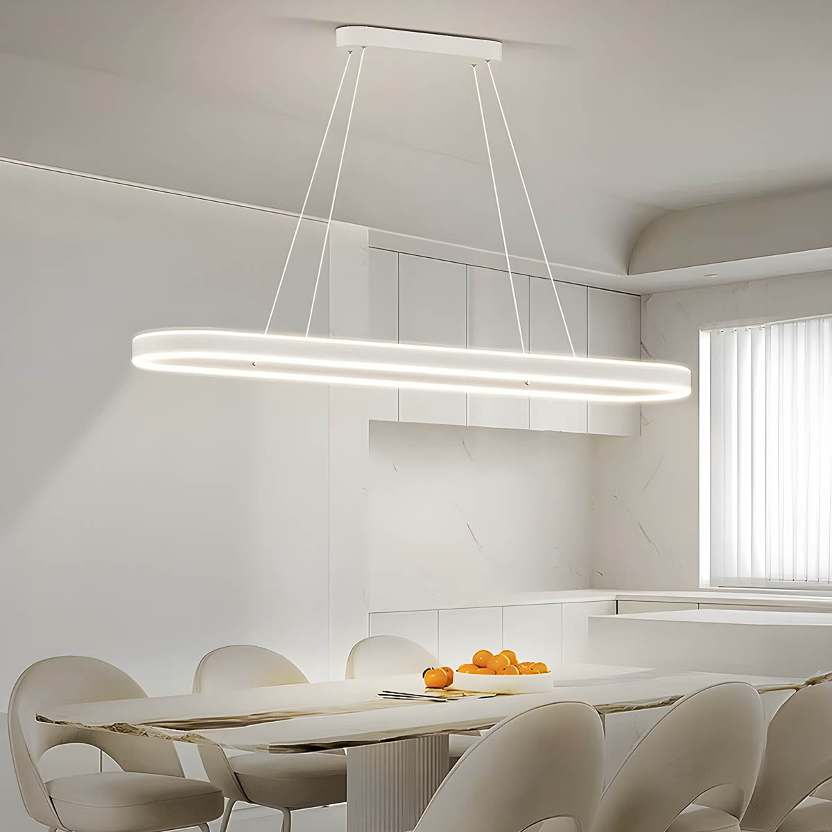 OLIVIA Pendant Light | Modern Minimalist Oval Design with Tricolor Dimmable LED