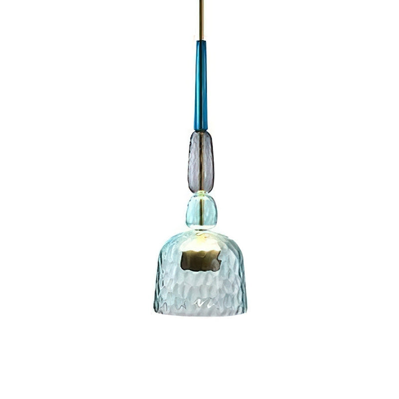 Orlena| Macaron Glass Pendant Light with Warm Amber Accent