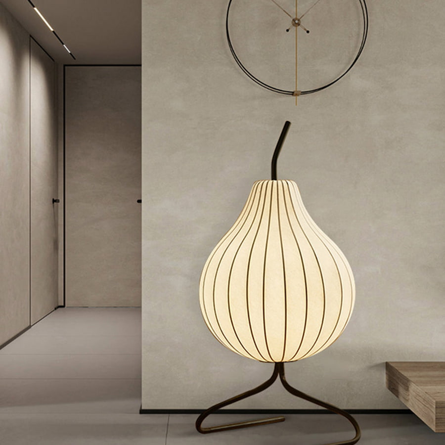 Orlenae | Pear Silk Floor Lamp for Modern Living Room Ambience 0