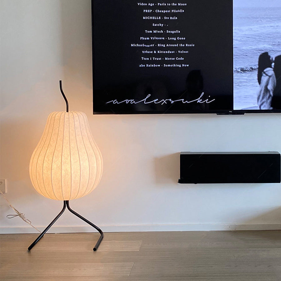 Orlenae | Pear Silk Floor Lamp for Modern Living Room Ambience 4