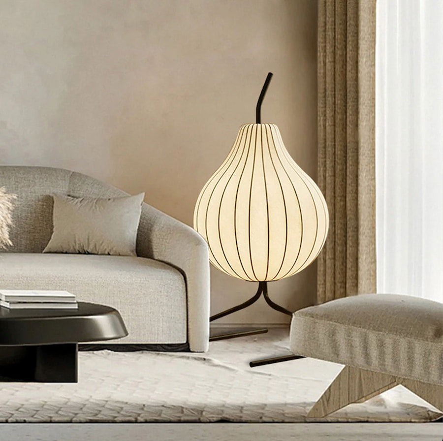 Orlenae | Pear Silk Floor Lamp for Modern Living Room Ambience 7