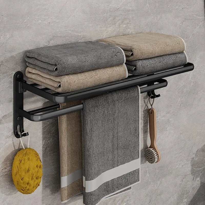 Orlin | Matte Black Towel Rack for Space-Saving Bathroom Storage